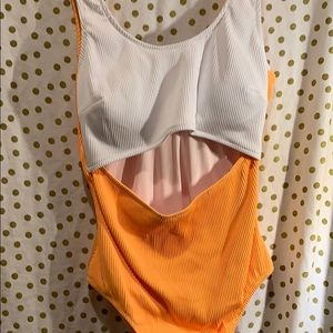 Brand New Creamsicle Cut-Out Swimsuit